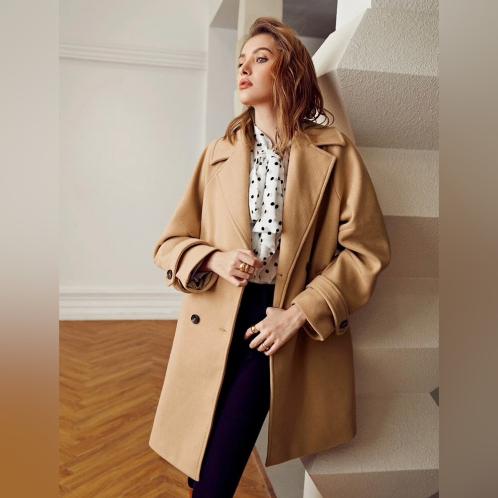 Double Raglan Sleeve Overcoat